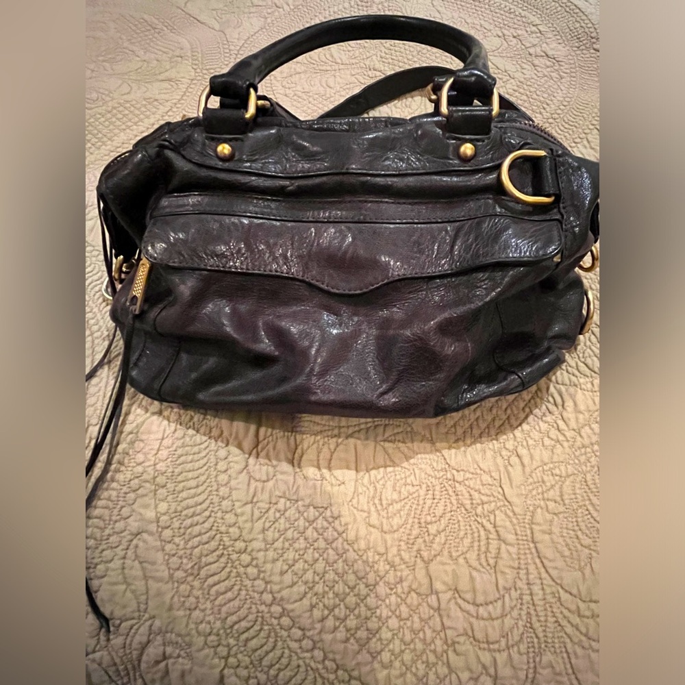 VGC Rebecca Minkoff, grey/green handle bag with matching dusty.